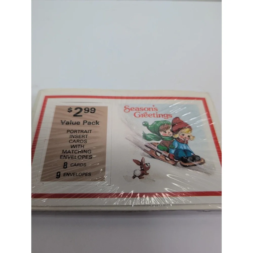Seasons Greetings Picture Frame Greeting Cards Unused Children Bunny‎ Lot of 6